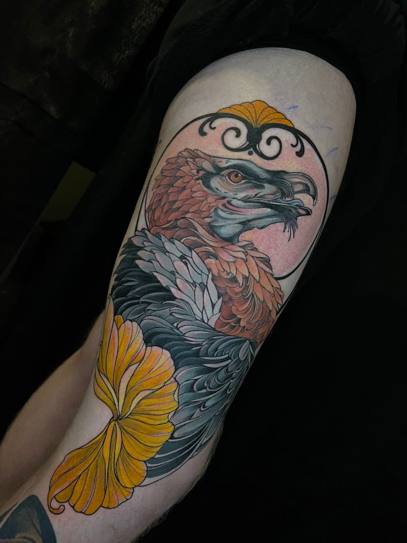 Swans and Crosses Tattoo